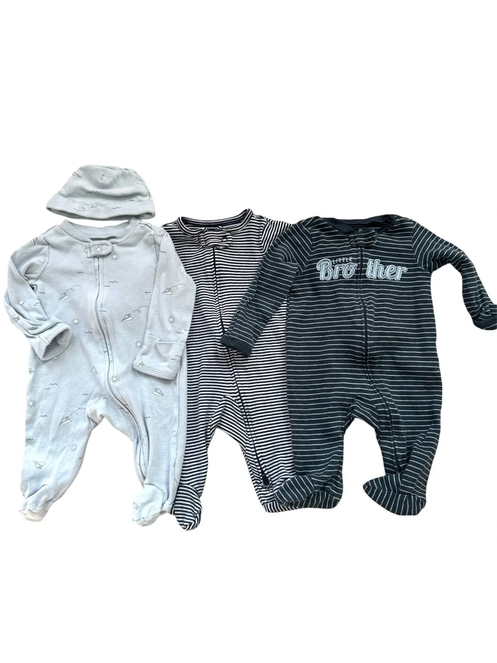 Baby Boy Sleeper Bundle 0-3 Months Mixed Print One-Piece Footies Set 7 Piece Lot